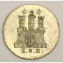 1841 HSK German States Hamburg 1 Sechsling silver coin 