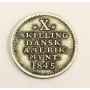 1845 Danish West Indies 10 Skilling silver coin VF