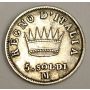 1813 M Italy 5 Soldi Napoleon silver coin F15 
