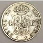 1859 Spain 4 Reales silver coin KM608.1 VG/F