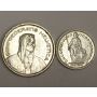 1933B Switzerland 5 Franc and 1945B 1 Franc silver coins  