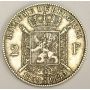 1880 Belgium 2 Francs silver coin KM39 VF30