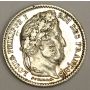 1847A France 25 Centimes silver coin AU55