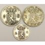 Netherlands East Indies 1854 VF 1882 VF 1/4 plus 1/10 Gulden 1854 VF 
