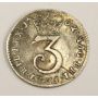 1762 Great Britain 3 pence George III silver coin 
