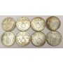1936 to 1939 Germany 5 Marks silver coins 14x1936 11x37 12x38 3x39  