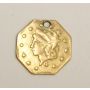 1870 California Fractional Gold Octagonal Quarter 1/4 Dollar 