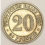 1888 D Germany 20 Pfennig copper-nickel coin EF40