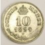 1859V Austria 10 Kreuzer silver coin Strike Error EF40