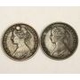 1861 and 1864 Nova Scotia Half 1/2 Cents 2-coins 1861 VF & 1864 