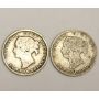 1894 and 1896 Newfoundland 5 Cents silver 