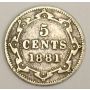 1881 Newfoundland 5 Cents VG10