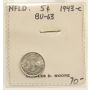 1943c Newfoundland 5 Cents silver coin 