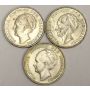 3x Netherlands 1 Gulden Silver Coins 1923 1930 and 1931