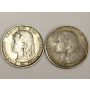 2x Netherlands 1892 1 Gulden Silver Coins 