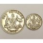 Australia 1927 Shilling and 1927 Three Pence 2-coins