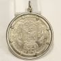 1851 Belgium 5 Francs silver coin nicely mounted in silver as pendant 