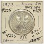 1973J Germany 5 Marks silver coin 