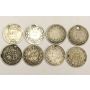 8x Great Britain 6 Pence coins 
