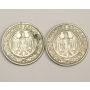 2x 1927F Germany 50 Reichspfennig coins nice grades 