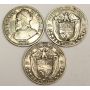 3x Panama 1/4 Balboa silver coins 1904 1930 and 1932 3-coins