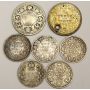 India 1887 & 94 1/4 Rupees & 2x1862 1875 1904 1917 2-Annas 