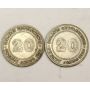 2x Straits Settlements 20 Cents silver coins 1895 F and 1926 VG 