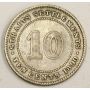1890 H Straits Settlements 10 Cents silver coin F15