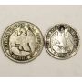 1868 Chile 1/2 Decimo coin and 1881 1 Decimo coin  