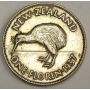 1937 New Zealand One Florin silver coin VF30