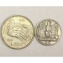 Italy 5 Lire 1927 R silver coin VF25 & Italy 500 Lire 1961R 