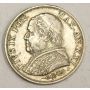 Italy Papal States 1866 XXIR 1 Lira silver coin 