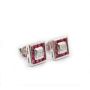 18K wg Diamonds EarringsVS1 F/G & 24x Rubies VS lively red 