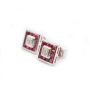18K wg Diamonds EarringsVS1 F/G & 24x Rubies VS lively red 