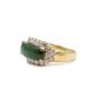 Burmese Jade & Diamonds 14K yellow gold ring 