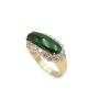 Burmese Jade & Diamonds 14K yellow gold ring 