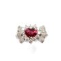 1.02ct Heart Ruby 18K gold ring & 1-carat Diamonds 