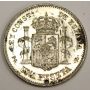 1893 Spain 1 Peseta silver coin 93PGL AU details 