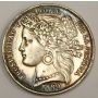 Peru 1880. One Peseta silver coin AU details 