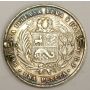 Peru 1880. One Peseta silver coin AU details 