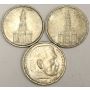 Germany 5 Marks silver coins 1934 1935 1936  3-coins EF/AU