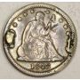 1842 Seated Liberty Quarter Dollar Love Token 