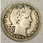 1905s Barber Quarter silver coin VG08