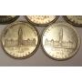 5x Canada 1939 Comemmorative Parliament Silver Dollars 