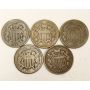 5x 1864 USA Two Cent 2c pieces 5-Coins AG/G