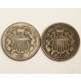 1866 and 1869 USA Two Cent pieces 2-nice coins G+
