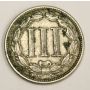 1868 USA Three Cent Nickel coin VF