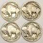 1917  1918  1919s  1920s Buffalo Nickels 4-coins 