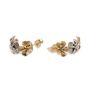 14K Gold NA HOKU Tri-Color Plumeria Half Hoop Diamond Earrings