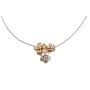 14K Gold NA HOKU Tri-Color Plumeria Bouquet Pendant Diamond Necklace